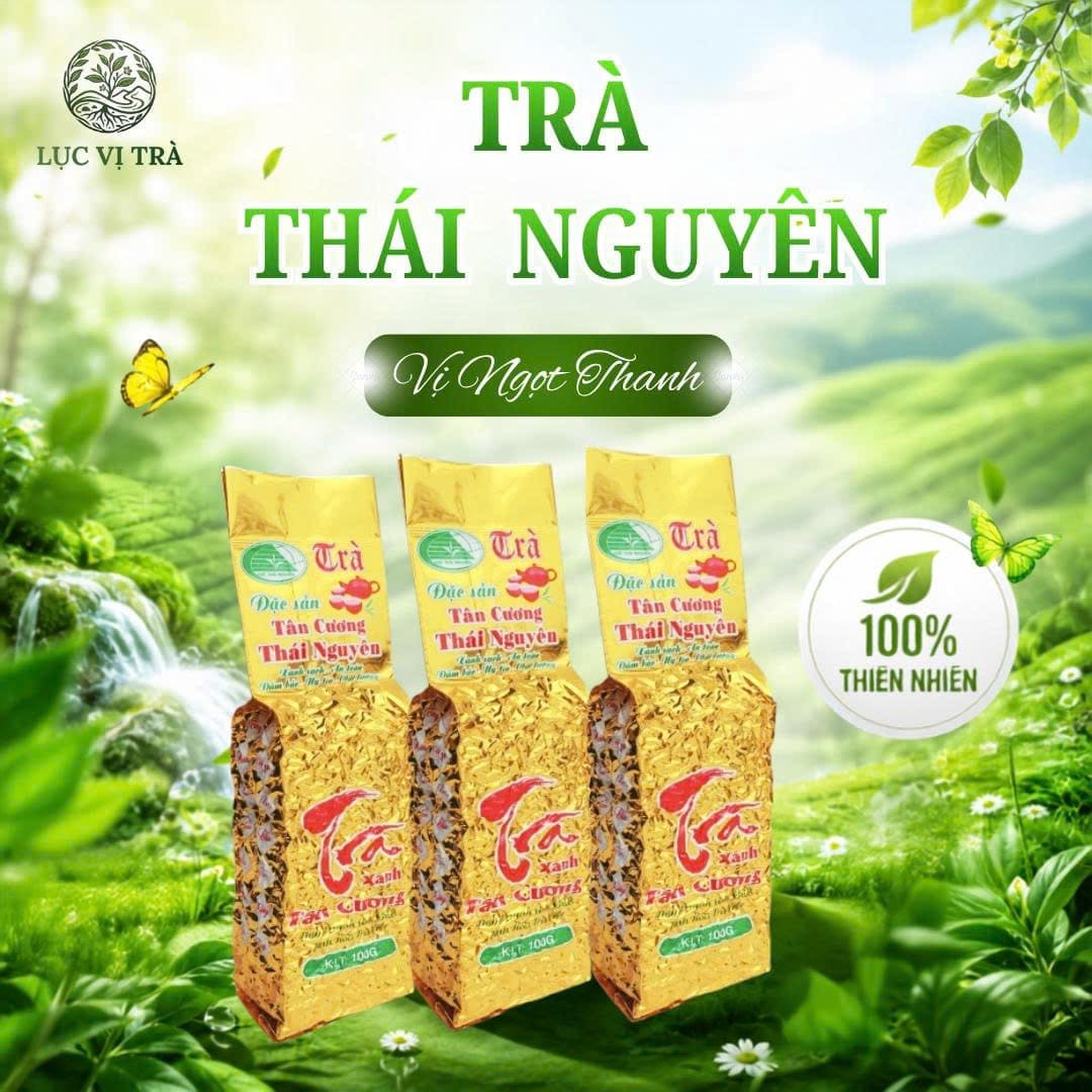 Trà Xanh Giá Tốt Tân Cương Thái Nguyên Gói Vàng Lục Vị Trà
